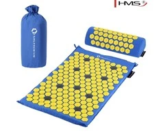 Masažinio akupresūros kilimėlio ir pagalvėlės rinkinys HMS Premium AKM01, tamsiai mėlynas