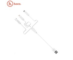 HOCO 3IN1 LIGHTNING / USB TYP-C / MICRO USB Baltas CABLE