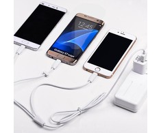 HOCO 3IN1 LIGHTNING / USB TYP-C / MICRO USB Baltas CABLE