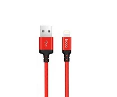 USB kabelis Hoco X14 Lightning, raudonas-juodas 1.0m