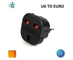 HQ Strāvas ligzdas pāreja UK (Anglija) 3pin uz Euro standartu 2Pin UK uz EU adapteris (OEM)