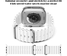 iWear S1 rievėtas minkštas silikoninis 20 mm dirželis, skirtas Apple Watch 49 mm / 45 mm / 44 mm / 42 mm Oranžinis