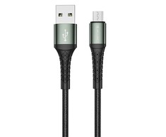 Įkroviklio laidas,Jellico B12 nailoninis pintas universalus mikro USB prie USB duomenų ir greitas 3.1A , 2 m juodas