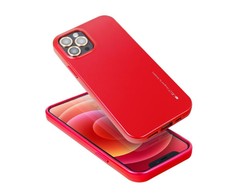 Mercury i-Jelly Metal Effect Thin TPU Hard Protection galinio dangtelio dėklas, skirtas iPhone 13 Pro Max Cosmo Raudona