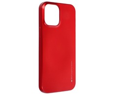 Mercury i-Jelly Metal Effect Thin TPU Hard Protection galinio dangtelio dėklas, skirtas iPhone 13 Pro Max Cosmo Raudona
