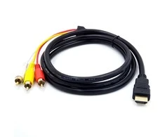 Riff HDMI kištukas iki 3RCA garso ir vaizdo kabelis 1 m juodas