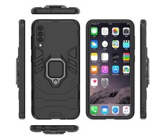 Pferd TakeMe Armor galinio dangtelio dėklas su stovu / piršto žiedu / magnetiniu automobiliniu laikikliu Samsung A73 5G (A736B) Juoda