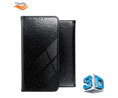 TakeMe 3D-Crystal Shine Magnetic Fix Book Dėklas, skirtas Samsung Galaxy A72 (A726) 5G Juodas