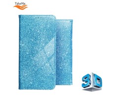 TakeMe 3D-Crystal Shine Magnetic Fix Book Dėklas, skirtas Samsung Galaxy M51 (M515F) Mėlynas