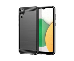Pferd TakeMe CARBON efekto TPU itin plonas galinio dangtelio dėklas Samsung A03 (A035F) / A03 Core (A032F) / A03S (A037F) Juodas