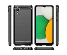 Pferd TakeMe CARBON efekto TPU itin plonas galinio dangtelio dėklas Samsung A03 (A035F) / A03 Core (A032F) / A03S (A037F) Juodas