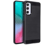 Pferd TakeMe CARBON efekto TPU itin plonas galinio dangtelio dėklas, skirtas Samsung Galaxy M54 5G (M546B) juodas