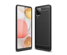 Pferd TakeMe CARBON efekto TPU itin plonas galinio dangtelio dėklas, skirtas Samsung Galaxy A12 (A125F) juodas