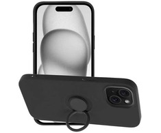 Pferd TakeMe Finger Ring Minkštas silikoninis nugaros dėklas automobilio laikiklio magnetas Apple iPhone 15 Pro Max Juodas