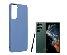 Pferd TakeMe Soft jausmas itin plonas matinis galinio dangtelio dėklas, skirtas Samsung Galaxy S22 Ultra 5G Dark Mėlyna