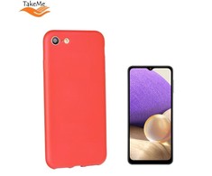 Pferd TakeMe Soft jausmas itin plonas matinis galinio dangtelio dėklas, skirtas Samsung Galaxy A32 (A326) 5G Raudona