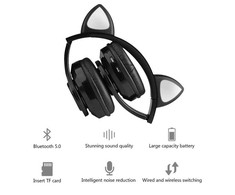 Ausinės Bemi B39 Trokšņu izolējošas bērnu Bluetooth Bezvadu Stereo Austiņas ar FM Radio / MP3 Mico SD ir Zvana funkciju Melnas
