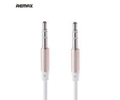 Remax L100 3,5 mm papildomos lizdo kabelis nuo 3,5 mm kištukinio iki 3,5 mm vyriško 1,0 m nuo susipainiojimo kabelis baltas