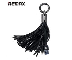 Remax RC-053m dizaino raktų pakabuko žiedas su mikro ir USB duomenų ir įkroviklio laidu juodas