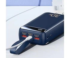 Powerbank 22,5W 30000mAh PD + QC Remax Bole Series mėlynos spalvos