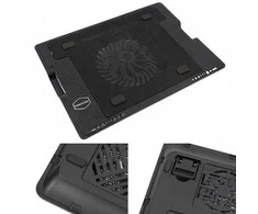 Riff RF-0092 2in1 nešiojamas aušintuvo padas ir puikiai reguliuojamo kampo stovas nešiojamam kompiuteriui (12"-17") su USB laidu