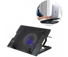 Riff RF-0092 2in1 nešiojamas aušintuvo padas ir puikiai reguliuojamo kampo stovas nešiojamam kompiuteriui (12"-17") su USB laidu