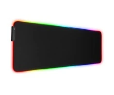 Riff RGB-01 guminis audinys žaidimų pelės kilimėlis su USB RGB spalvotu LED rėmeliu (80x30cm) juodas