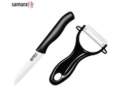 Samura 2in1 rinkinys keraminių vaisių peilių 75mm + ECO-CERAMIC peilis Juodas