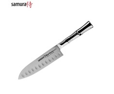 Samura BAMBOO Small Santoku tuščiaviduris šlifavimas 5,5"/137 mm iš AUS 8 japoniško plieno 59 HRC