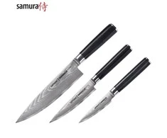 Samura DAMASCUS Rinkinys 3vnt. peiliai Pjaustymas / Naudingumas / Šefai iš AUS 10 Damasko plieno 61 HRC (67 sluoksniai)
