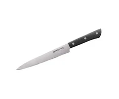 Samura HARAKIRI universalus virtuvinis peilis pjaustymui 7,7"/196mm 59 HRC su juoda rankena