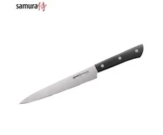 Samura HARAKIRI universalus virtuvinis peilis pjaustymui 7,7"/196mm 59 HRC su juoda rankena