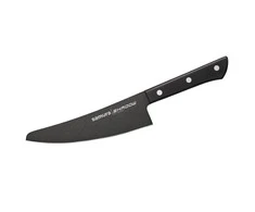 Samura Shadow Small Chef's Kitchen peilis 166 mm AUS-8 nelipni tamsi danga 58 HRC