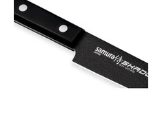 Samura SHADOW universalus virtuvės pjaustymo peilis su juoda nepridegančia danga 7,7"/196 mm iš AUS 8 japoniško plieno 59 HRC