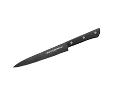 Samura SHADOW universalus virtuvės pjaustymo peilis su juoda nepridegančia danga 7,7"/196 mm iš AUS 8 japoniško plieno 59 HRC