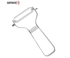 Samura Sharp &amp; Effortless metalinis daržovių skustuvas su dantytais 61 mm peiliais iš japoniško plieno sidabro