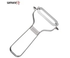 Samura Sharp &amp; Effortless metalinis daržovių skustuvas su tiesiais 61 mm peiliais iš japoniško plieno sidabro