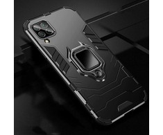 TakeMe Armor galinio dangtelio dėklas su stovu / piršto žiedu / magneto elementu automobiliniam laikikliui Samsung Galaxy A42 (A426B) 5G Juodas