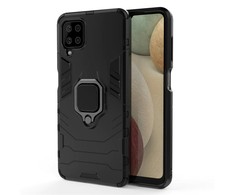 TakeMe Armor galinio dangtelio dėklas su stovu / piršto žiedu / magneto elementu automobiliniam laikikliui Samsung Galaxy A42 (A426B) 5G Juodas