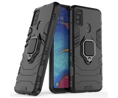 Pferd TakeMe Armor Stand Back Dėklas / piršto žiedas / automobilio laikiklio magnetas, skirtas Samsung Galaxy A32 (A326) 5G Juodas