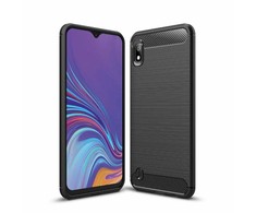 Pferd TakeMe CARBON efekto TPU itin plonas galinio dangtelio dėklas, skirtas Samsung Galaxy A11 (A115) / M11 (M115F) juodas