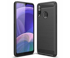 Pferd TakeMe CARBON efekto TPU itin plonas galinio dangtelio dėklas, skirtas Samsung Galaxy A20s (A207F) juodas