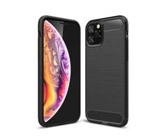 Pferd TakeMe CARBON efekto TPU itin plonas galinio dangtelio dėklas skirtas Apple iPhone 11 (6.1") Juodas