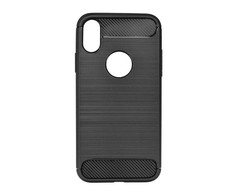 TakeMe CARBON efekto TPU itin plonas galinio dangtelio dėklas, skirtas Apple iPhone Xs Max Juodas