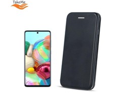 Pferd TakeMe Diva serijos ekologiškos odos itin plonas atverčiamas dėklas su lenktais šonais, skirtas Samsung Galaxy A72 (A726) juodas