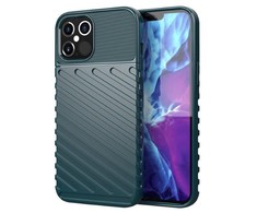 TakeMe Thunder TPU itin plonas galinio dangtelio dėklas, skirtas Apple iPhone 12 Pro Max Tamsiai žalias