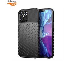 TakeMe Thunder TPU itin plonas galinio dangtelio dėklas, skirtas Apple iPhone 12 Pro Max Juodas