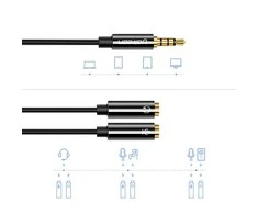 UGREEN AV141 ausinių skirstytuvas 3.5mm - Juodas