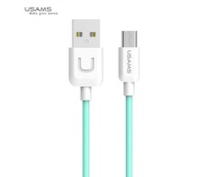 Usams US-SJ098 U-Turn Patvarus TPE universalus mikro USB prie USB duomenų ir greitas 2A įkroviklio laidas, 1 m žalias