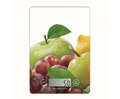 Virtuvinės svarstyklės Omega OBSKWA virtuvės svarstyklės grūdintas stiklas su LCD bloku (20 x 14,5 x 2 cm) (maks. 5kg) Baltas